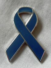 *NEW* Usher Syndrome Awareness blue ribbon enamel badge / brooch. Charity picture