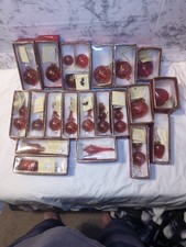 22x Vintage Egyptian Museum Hand Blown German Pyrex Glass Christmas Ornaments picture
