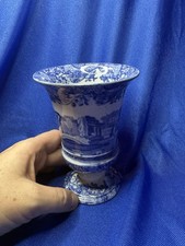 Vintage Copeland Spode Blue Italian Flared Posy Vase Made in England 1920s-50s picture