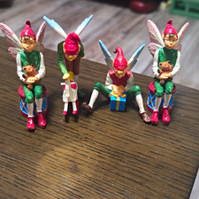 Vintage 1994 Avon Santa’s Elves Collection Christmas Figurine Lot of 4 picture