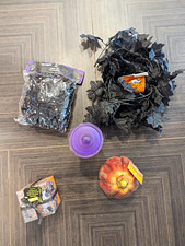 Halloween Decor Lot Pier 1 spiderweb, tea lights, bowl filler, Pumpkin picture