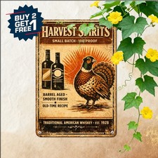 Kentucky Bourbon Whiskey Distillery Plaque Rustic Bar Metal Tin Sign 8x12 picture