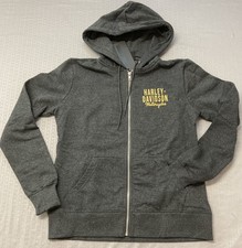 NEW HARLEY DAVIDSON 96185-23VW WOMEN'S LARGE HOODIE KNIT BLACK SPECIAL ZIP FRONT picture
