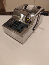 OLIVETTI SUMMA PRIMA 15 ADDING MACHINE. SILVER METAL. MARCELO NIZZOLI DESIGN 50s picture