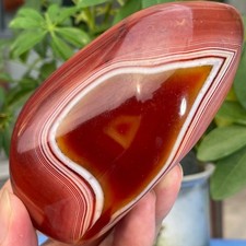 533g Natural Banded Agate Carnelian Polished Palm Stone Crystal Specimem Healing picture