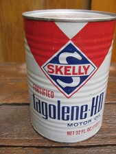 Vintage Metal Ribbed 1 Quart Skelly Tagolene-HD Oil Can picture