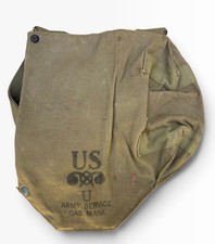 U.S. Army Service Gas Mask with Canvas Carrying Bag WWII Era picture