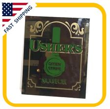vintage bar mirror signs 15 in x 18 in Ushers green stripe scotch picture