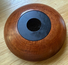 VTG MCM Japanese Ikebana Style Hand Turned Minimalist Wooden Vase Artist Signed picture