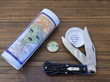 Great Eastern #72 Blue India Bone French Creek Trapper Knife 728226 GEC picture