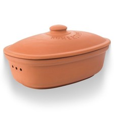 Romertopf 81005 Oval Ceramic Bread Freshness Pot Natural Ceramic Terracotta picture
