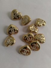 Lot Of 10 22Mm Designer Cc Vintage Button Gold Tone Chanel BUTTONS picture