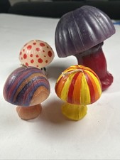 Vintage 1970s Mushroom Psychedelic Wax Candles Lot Of 2 picture