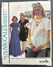 Vintage McCall's Sewing Pattern - 5221 - Boho Style Dress & Top ~JJ picture