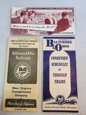 Vintage B&O Baltimore & Ohio Railroad Train Schedule Timetable Ephemera Lot picture