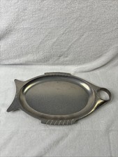Vintage Melco Aluminum Fish Serving Tray 13” Cleveland Ohio Mid Century picture