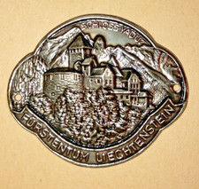VINTAGE Metal Souvenir Plaque for Walking Stick-SCHLOSS VADUZ LIECHTENSTEIN-Fine picture