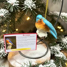 Danbury Mint BLUEBIRD Songbird Christmas Collection Ornament Bird Figurine picture