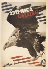 postcard War WW2 🦅 AMERICA CALLING Civilian Defense Vintage style advertising picture