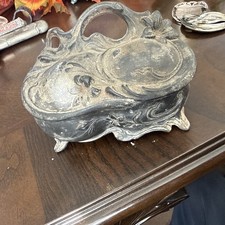 Antique Jennings Brothers Art Noveau Jewelry Casket Box picture
