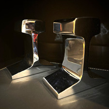 Mid-Century Modern Chrome I-Beam Bookends picture