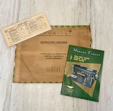 VINTAGE Spiegel Worlds Finest Zig Zag Sewing Machine Manual Lot Envelope Chart picture