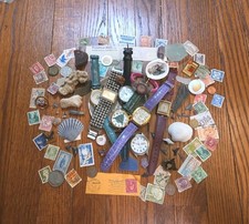 Vintage Junk Drawer Lot of Coins, Fossils And More picture