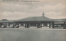 SOUTHAMPTON, LONG ISLAND POSTCARD LONG ISLAND RAILROAD STATION, Albertype picture