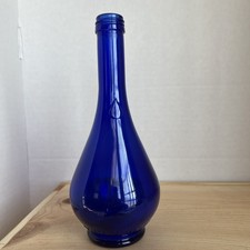 Vintage Acqua Della Madonna Cobalt Blue Glass Bottle - Italy picture