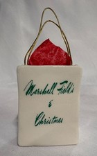 Marshall Field's & Christmas Vintage 1982 Collectible Shopping Bag Ornament picture