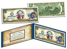 NEW YORK Statehood $2 Two-Dollar Colorized U.S. Bill NY State *Legal Tender* picture