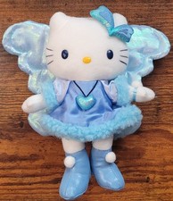 Vintage 2002 Hello Kitty Blue Angel Heart Dress Plush 8