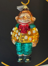 Vintage Christopher Radko JINKS CLOWN Freckles Christmas Ornament Glass 1998 picture