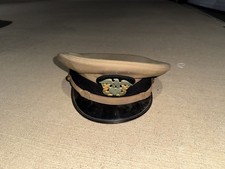 US Navy Officer's Cap Dress Khaki UNIFORM Hat w. Officer cap (66 picture