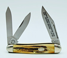 1986 Bob Cargill Cripple Creek Old Fort TN Barky Stag Three Back Spring Whittler picture