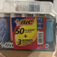 BIC Classic Maxi Pocket Lighters, Assorted Colors, 50-Count Tray + 3 Free picture