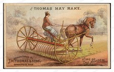 Springfield Ohio 1880s Thomas Hay Rake Horse Standard Postcard picture