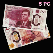 ENGLAND, 5Pcs Fantasy Notes 50 pounds, Audrey Hepburn, Alan Turing, UNC picture