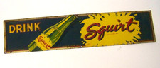 Vtg 1941 Squirt Soda 'Drink Squirt' Advertising Metal Embossed Sign 17.5x4” RARE picture
