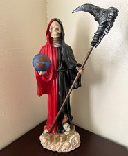 29in Santa muerte reaper Figurine Decorative Collectible w/ Scythe and Globe picture