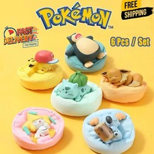 6 Pcs/Set Pokemon Pikachu Bulbasaur Anime Figures toys Sleep Starry Dream Series picture
