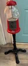 Vintage CAROUSEL Gumball Machine On Black Stand Works Perfectly 38” picture