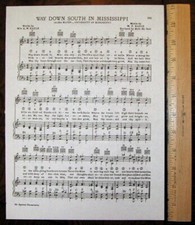 UNIVERSITY OF MISSISSIPPI OLE MISS Original Vintage Song c1938