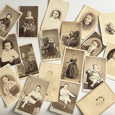 Antique Photograph CDV Lot Of 18 Adorable Little Girl Children Lot Variety picture