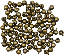 100 PCS Vintage Bronze Mini Jingle Bells 1/2 Inch for Crafts and Jewelry picture