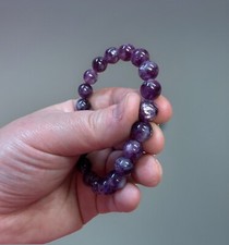 Great Quality Gem Mica Lepidolite 8mm Beaded Crystal Bracelet Healing Energy picture