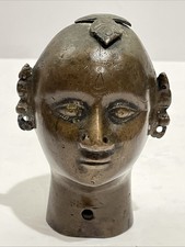 Antique Brass Gowri/Gauri Goddess Bust 4 1/4” Tall picture