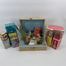 1950s Vintage Vanity Box w Lock & Key Avon Perfume Bottle Decanter Lot of 10 picture