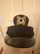 Vintage US Navy Captains Biker Hat - Kant Krack Brand - Pat. 3047880 picture