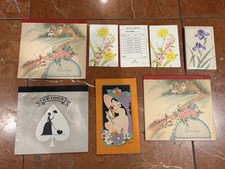 VERA HALLMARK VINTAGE BRIDGE SCORE PADS TALLY SHEETS ART DECO FLORAL COTTAGE LOT picture